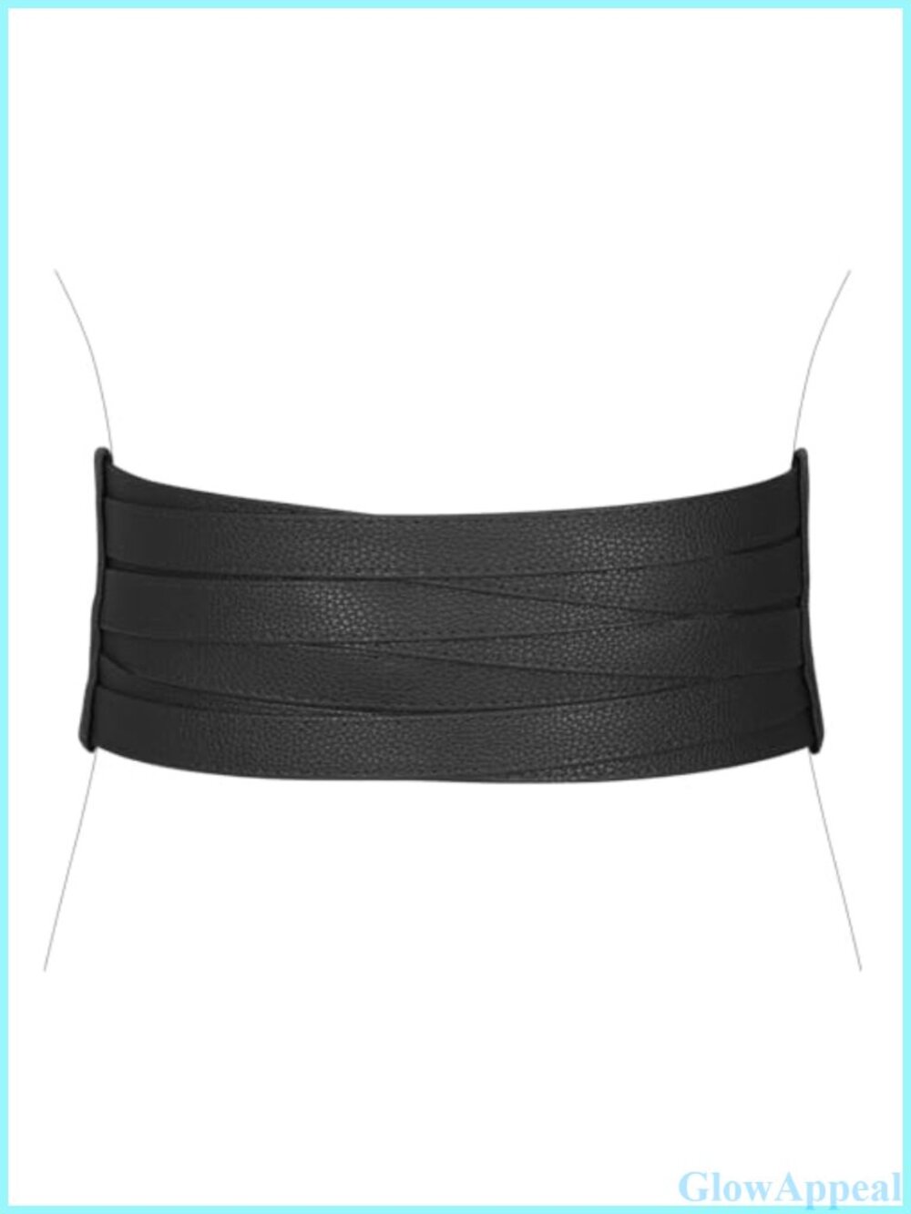 Faux Leather Braided Wide Waist Belt Elastic Stretch Dress Belt